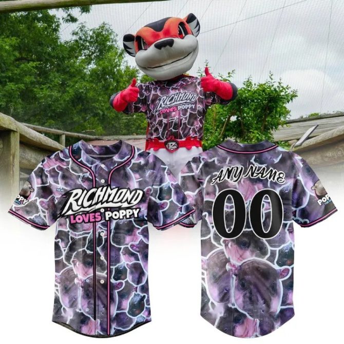 Customizable Richmond Loves Poppy Baseball Jersey - Unique Design, Perfect Gift!