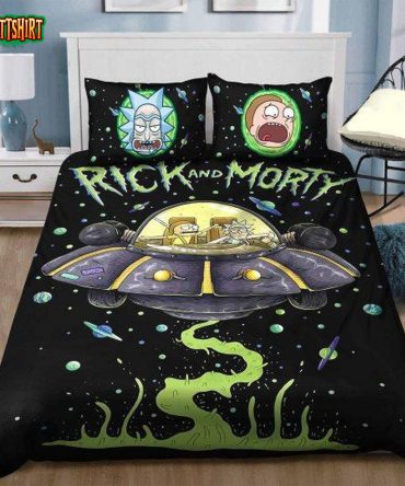 Rick And Morty Spaceship Comforter Set - Cozy Cartoon Bedding For Fans