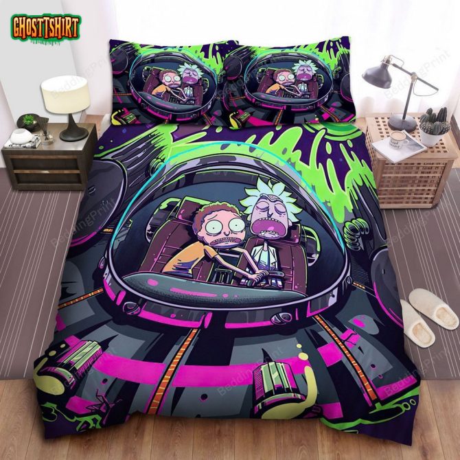 Vibrant Cartoon Spaceship Bedding Set - Cozy Comfort With Fun Design For Fans