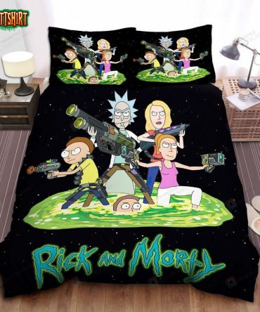 Rick And Morty Galactic Adventure Bedding Set - Cozy & Vibrant For Fans! Twin/Queen/King Sizes