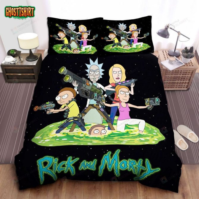 Rick And Morty Galactic Adventure Bedding Set - Cozy & Vibrant For Fans! Twin/Queen/King Sizes