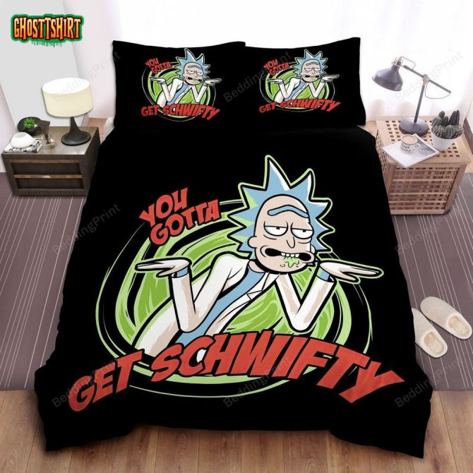Get Schwifty Bedding Set - Cartoon Fan Gift, Cozy Comforter & Pillow Covers