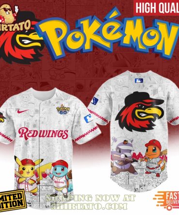 Limited Edition Pokémon Baseball Jersey - Iconic Redwings Design, Fast Delivery!