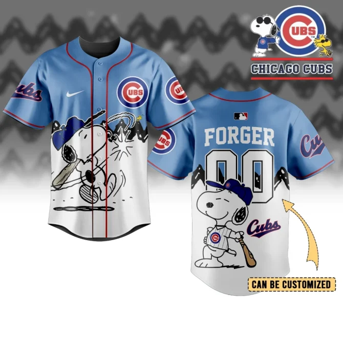 Customizable Chicago Cubs Snoopy Baseball Jersey - Unique Fan Apparel