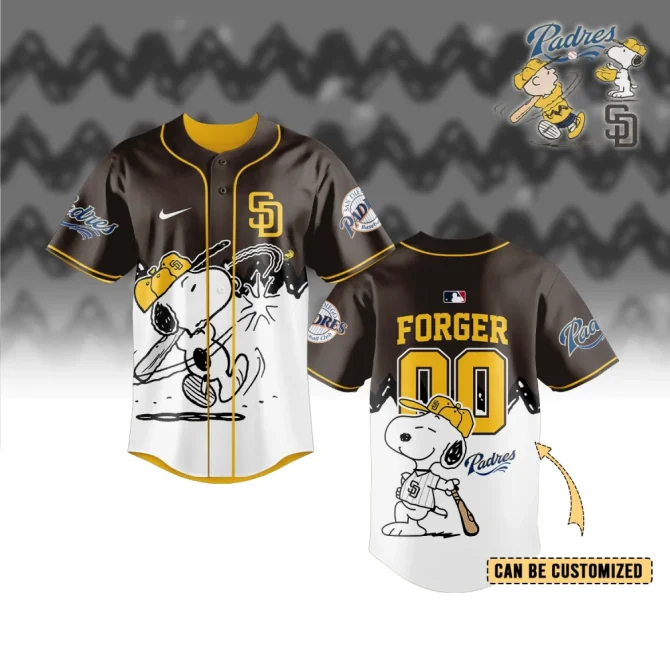 Custom Padres Baseball Jersey With Snoopy Design - Personalized Sports Apparel