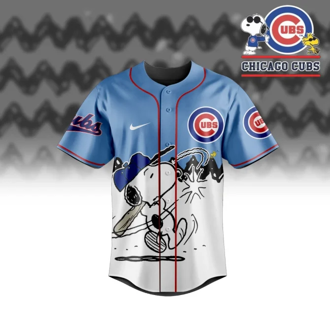 Customizable Chicago Cubs Snoopy Baseball Jersey - Unique Fan Apparel - Image 2