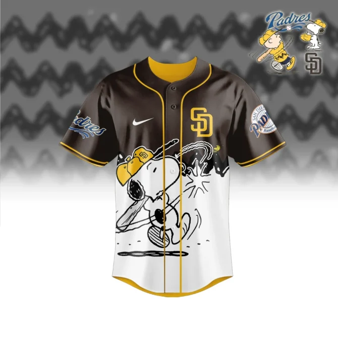 Custom Padres Baseball Jersey With Snoopy Design - Personalized Sports Apparel - Image 2