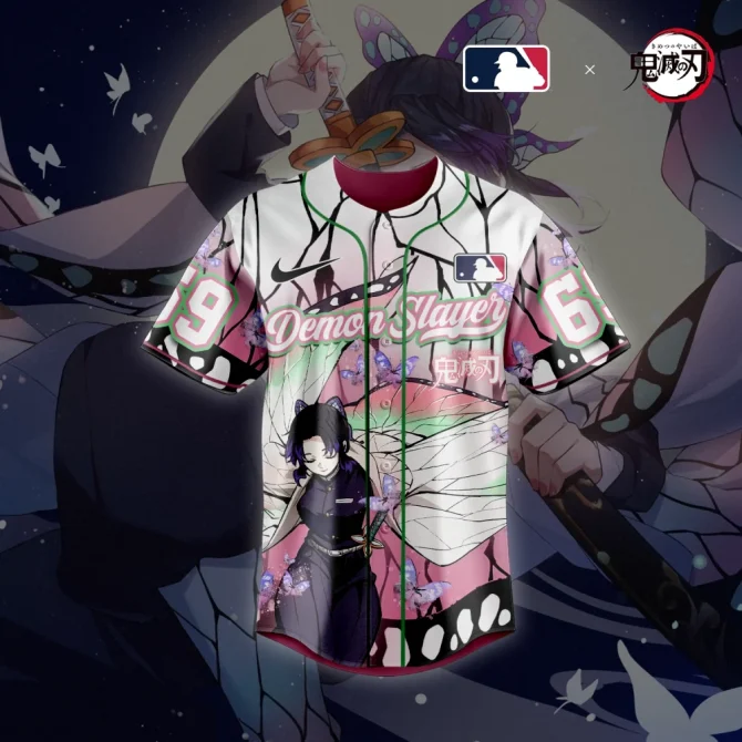 Customizable Demon Slayer Shinobu Baseball Jersey - Anime Fan Apparel - Image 2