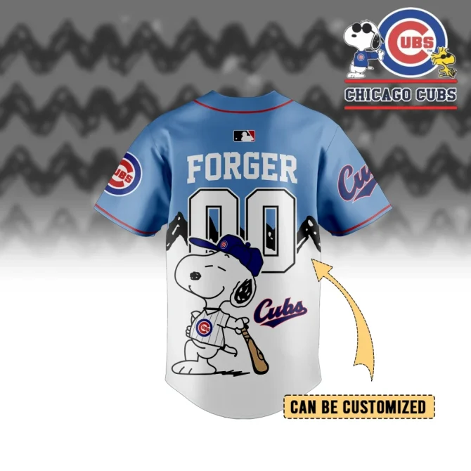 Customizable Chicago Cubs Snoopy Baseball Jersey - Unique Fan Apparel - Image 3