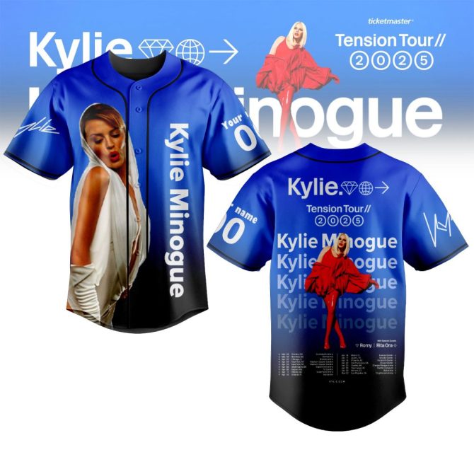 Limited Edition Kylie Minogue Tension Tour 2025 Jersey – Customizable Name & Number
