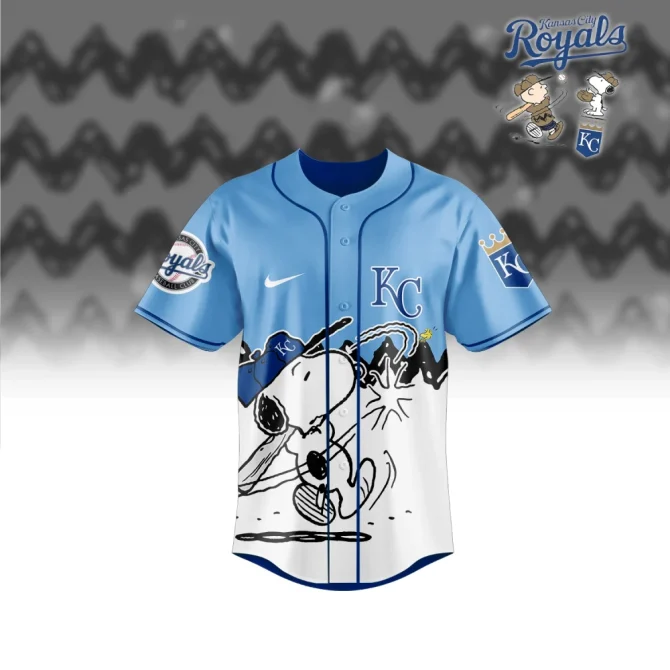 Customizable Kansas City Royals Snoopy Baseball Jersey - Unique Gift For Fans! - Image 2