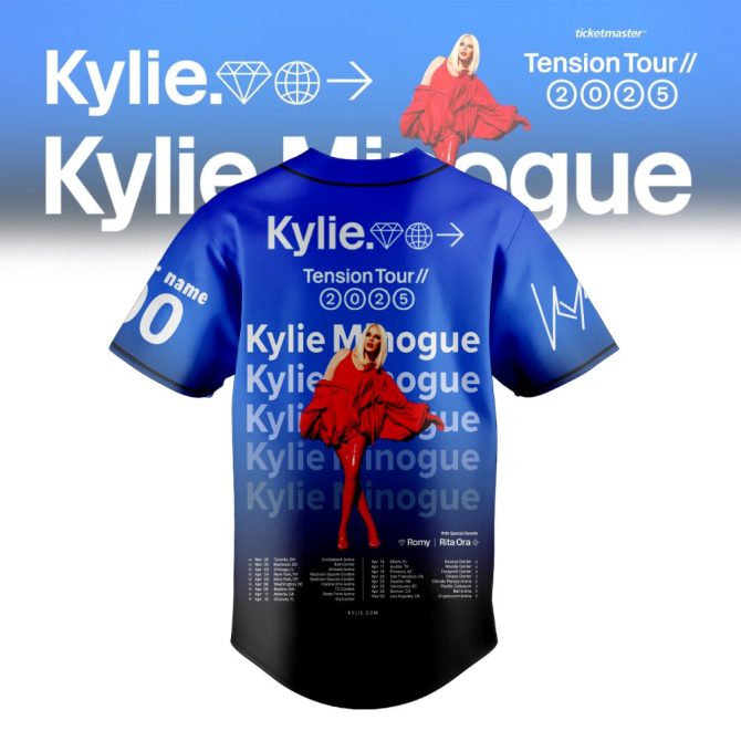 Limited Edition Kylie Minogue Tension Tour 2025 Jersey – Customizable Name & Number - Image 3