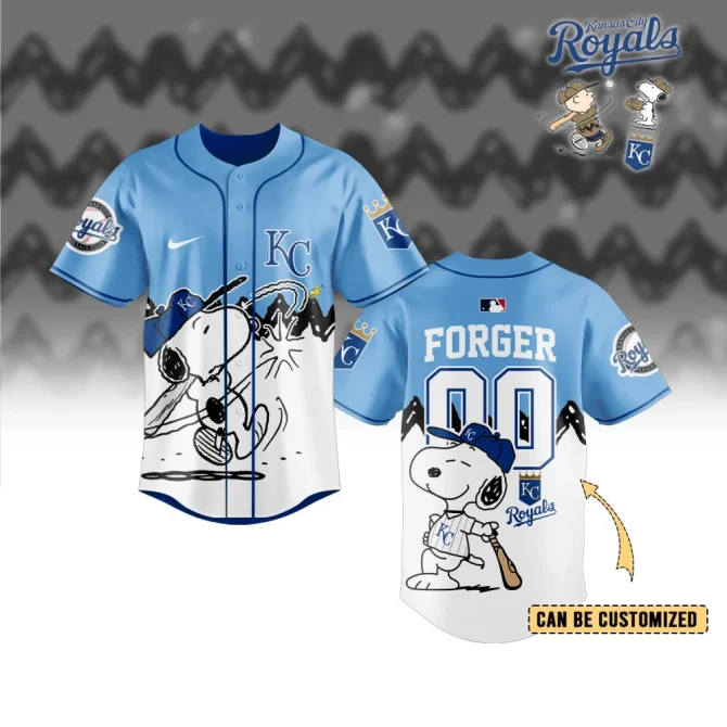 Customizable Kansas City Royals Snoopy Baseball Jersey - Unique Gift For Fans!