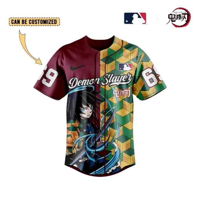 Customizable Demon Slayer Baseball Jersey - Giyuu Design, Stylish Anime Apparel - Image 2