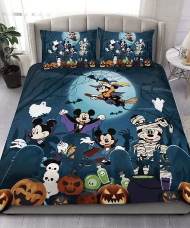Spooky Halloween Cartoon Bedding Set - Cozy Comforter & Pillowcases For Kids Room Décor