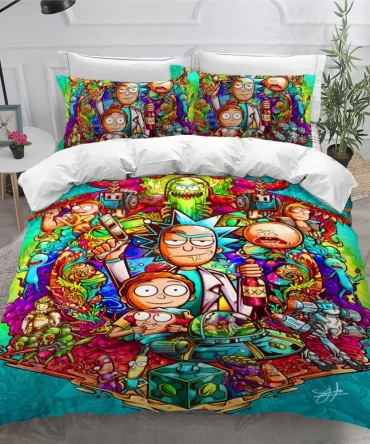 Vibrant Cartoon Sci-Fi Bedding Set - Soft, Cozy, Perfect For Fans - Twin/Queen/King Sizes