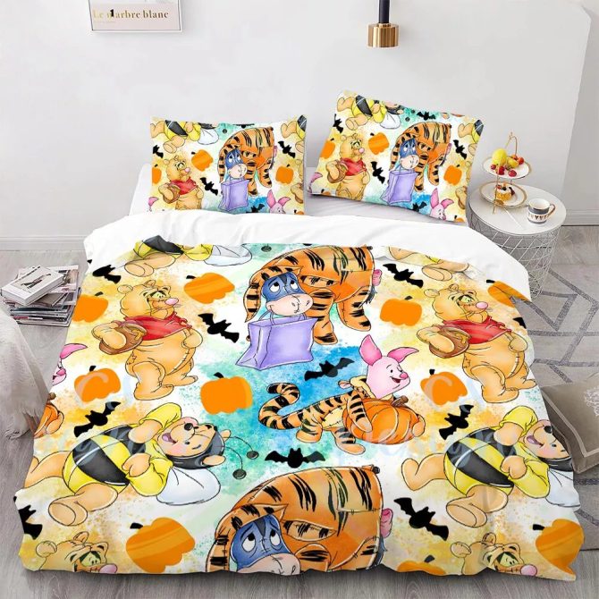 Cozy Cartoon Character Halloween Bedding Set - Fun & Vibrant Kids' Bedroom Decor
