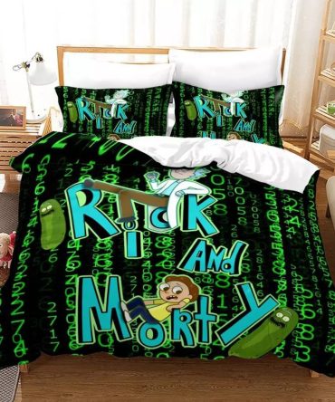 Rick And Morty Fun Cartoon Galaxy-Themed Bedding Set - Soft, Cozy, Perfect For Fans