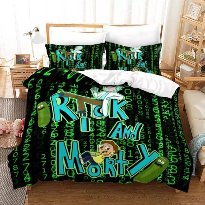 Rick And Morty Fun Cartoon Galaxy-Themed Bedding Set - Soft, Cozy, Perfect For Fans