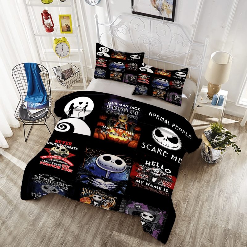 Spooky Patchwork Bedding Set - Cozy Gothic Charm For Halloween Lovers