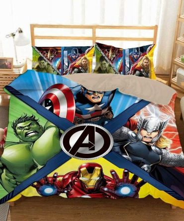 Avengers Superhero Bedding Set - Twin Size - Vibrant Kids Room Decor With Pillowcases