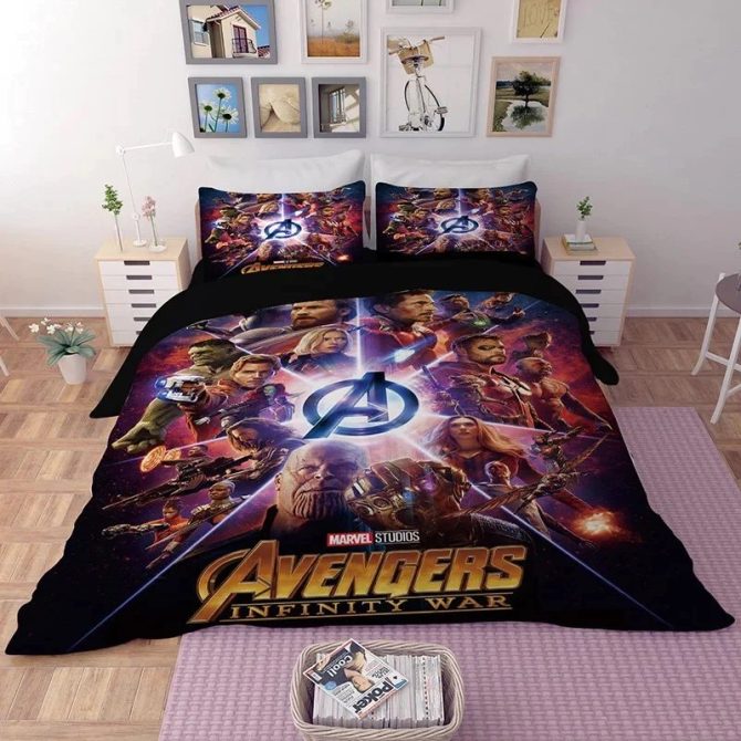 Avengers Infinity War Bedding Set - Superhero Comforter & Pillowcases For Ultimate Fan Bedroom Decor
