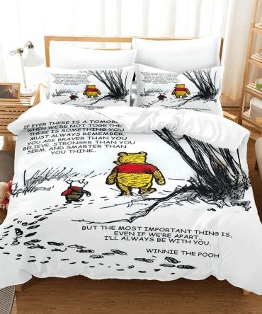 Cozy Winnie The Pooh Bedding Set – Inspirational Quote Design For Kids/Adults Bedroom Decor