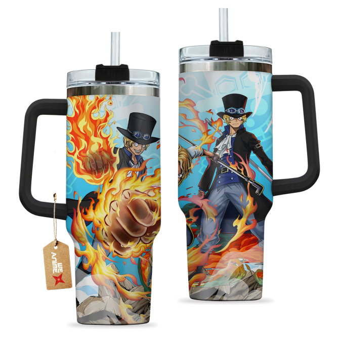 Anime Heroes Flame Tumbler With Handle & Straw – 20Oz Insulated Mug For Hot & Cold Drinks - Image 2