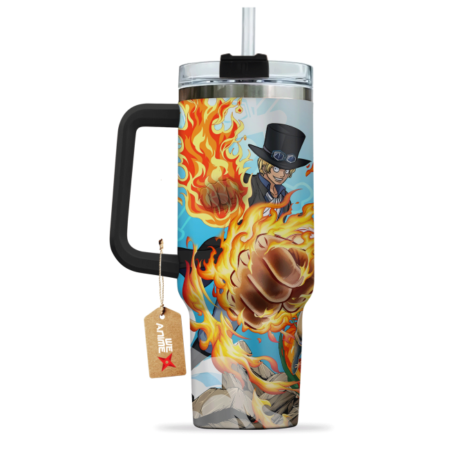 Anime Heroes Flame Tumbler With Handle & Straw – 20Oz Insulated Mug For Hot & Cold Drinks - Image 4