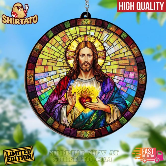 Limited Edition Stained Glass Jesus Suncatcher - High Quality, Fast Delivery – Perfect Home Decor Gift