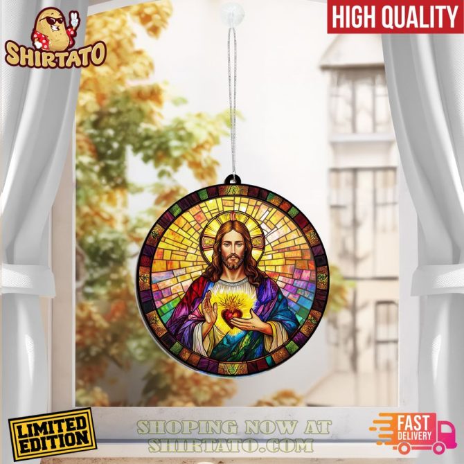 Limited Edition Stained Glass Jesus Suncatcher - High Quality, Fast Delivery – Perfect Home Decor Gift - Image 3