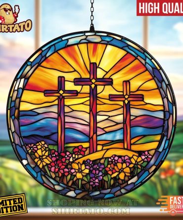 Limited Edition Stained Glass Cross Suncatcher - Vibrant Colors, High Quality, Fast Delivery