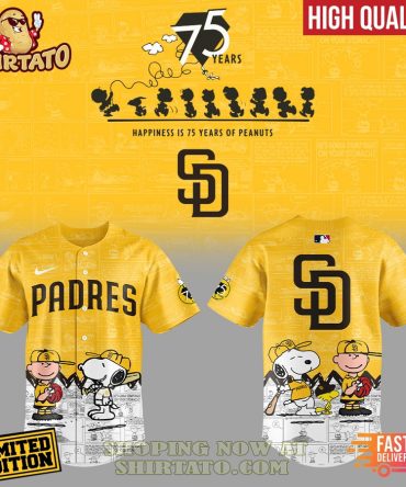 Limited Edition Padres Peanuts 75Th Anniversary Jersey – High Quality, Fast Delivery!