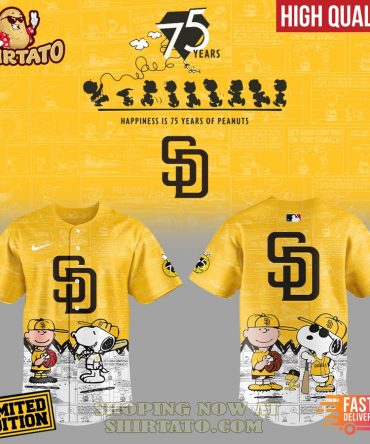 Limited Edition Peanuts 75Th Anniversary Baseball Jersey – High Quality & Fast Delivery!