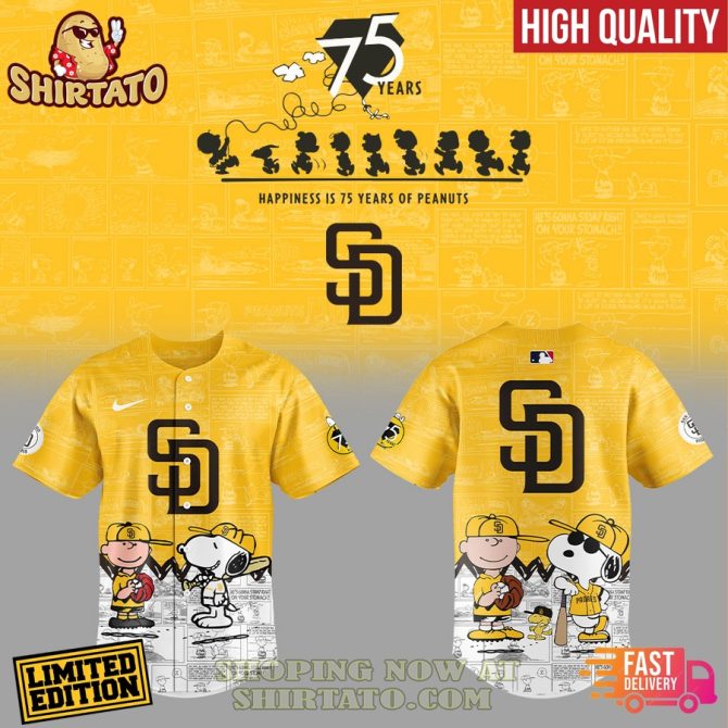 Limited Edition Peanuts 75Th Anniversary Baseball Jersey – High Quality & Fast Delivery!