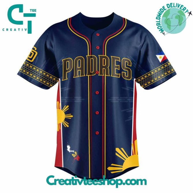 Custom Padres Filipino Heritage Night Jersey – Personalized Baseball Shirt - Image 2