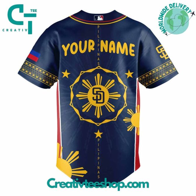Custom Padres Filipino Heritage Night Jersey – Personalized Baseball Shirt - Image 3