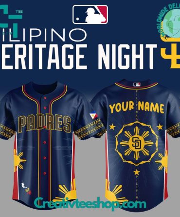 Custom Padres Filipino Heritage Night Jersey – Personalized Baseball Shirt