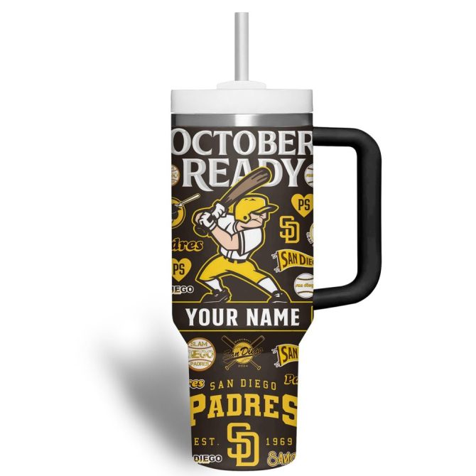 Custom San Diego Baseball Tumbler – Personalized Fan Mug For Game Day Enthusiasts - Image 3