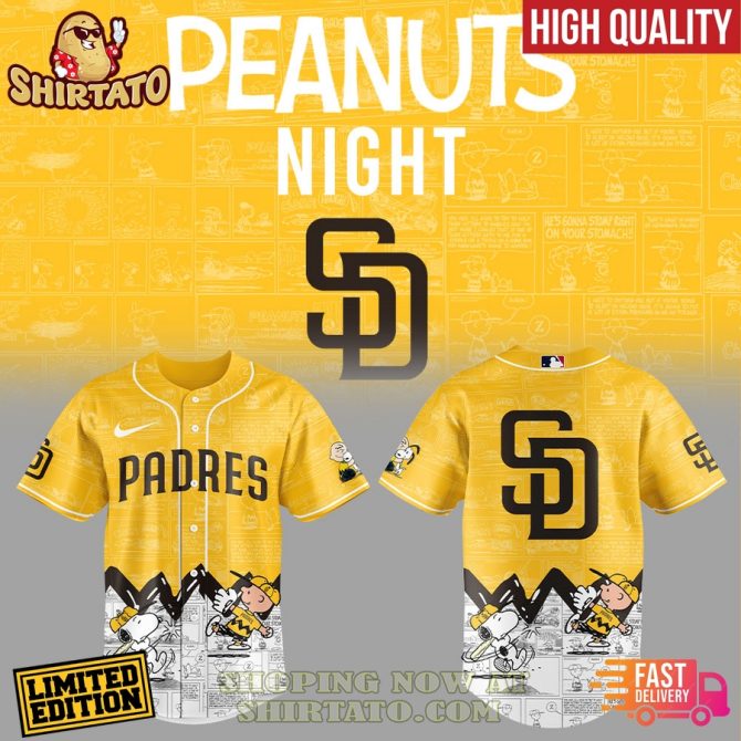 Limited Edition Peanuts Padres Jersey - High Quality, Fast Delivery!