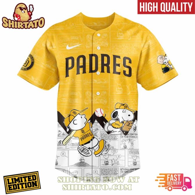 Limited Edition Padres Peanuts 75Th Anniversary Baseball Jersey – High Quality, Fast Delivery! - Image 2