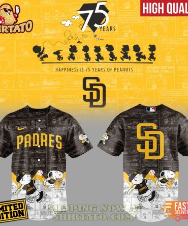 Limited Edition Padres Peanuts 75Th Anniversary Jersey - High Quality & Fast Delivery!