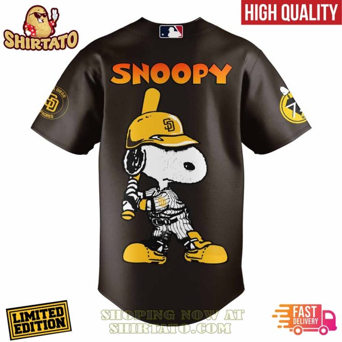 Limited Edition San Diego Snoopy Baseball Jersey - Celebrate 75 Years Of Peanuts In Style! - Image 3