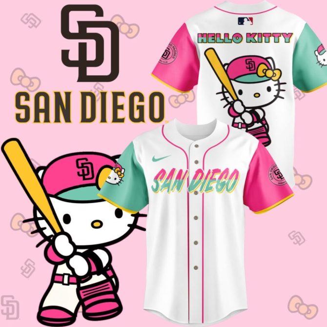 Hello Kitty San Diego Baseball Jersey - Cute & Sporty Fan Apparel