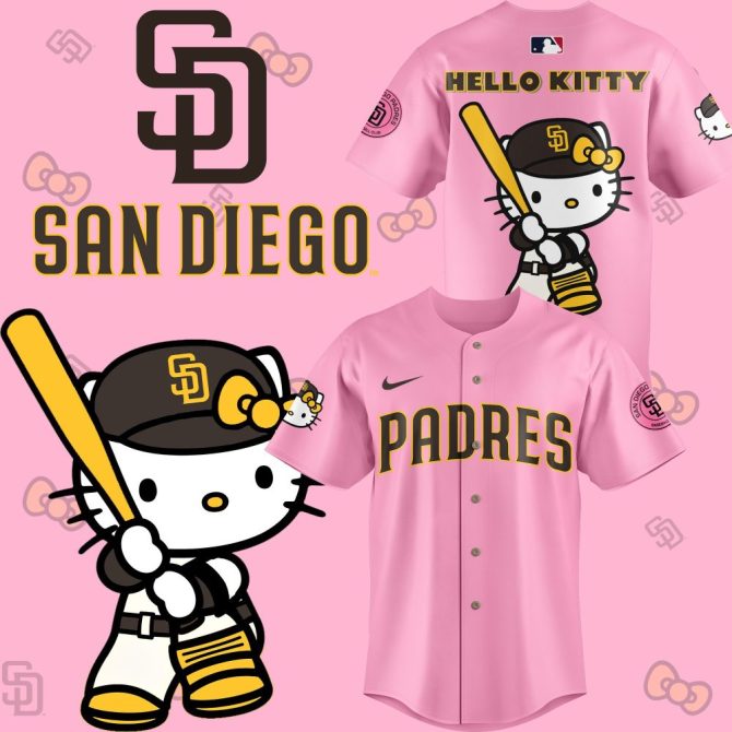 Limited Edition San Diego Padres X Hello Kitty Pink Jersey - Perfect For Fans!