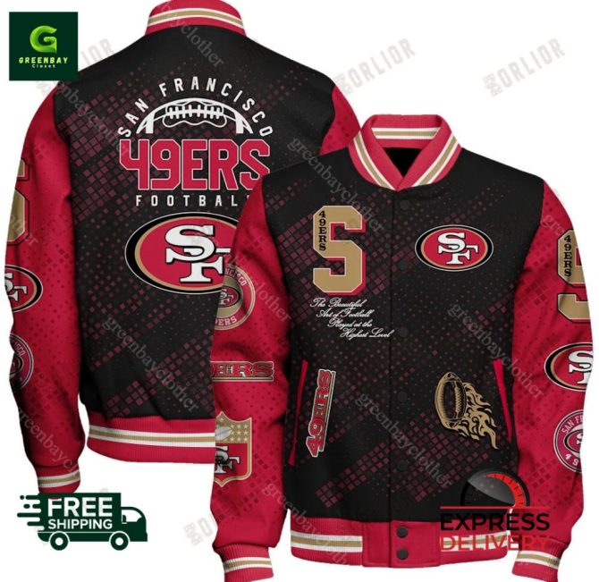 49Ers Varsity Jacket - Stylish, Warm, Perfect For Fans , Free Shipping & Express Delivery! - Image 3