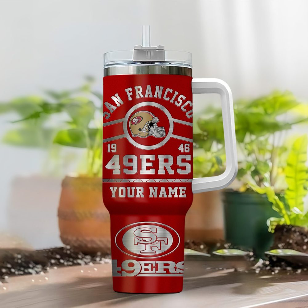 Louis Vuitton Stanley Tumbler Cup Personalized San Francisco 49Ers Tumbler - Custom Name Stanley Cup - Perfect Gift For Fans! - Image 2