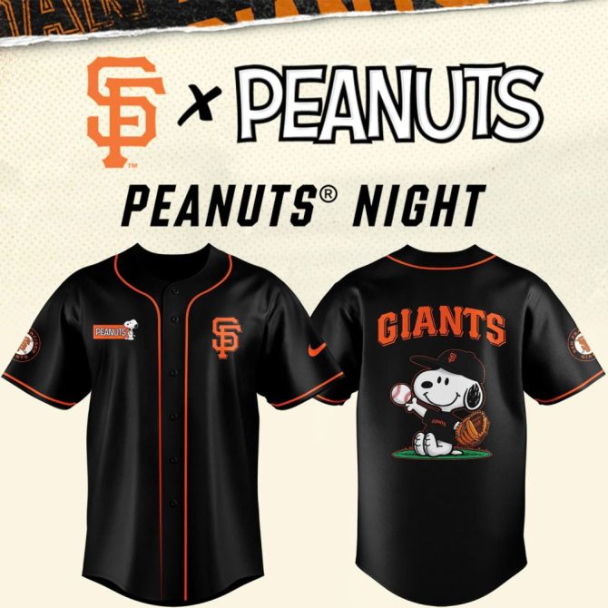 Limited Edition Giants X Peanuts Snoopy Baseball Jersey - Official Mlb Merchandise
