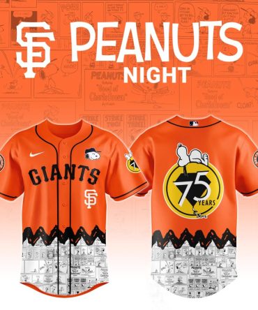 Limited Edition Giants Peanuts Night Jersey - Celebrate 75 Years With Snoopy! 🎉 Perfect For Fans & Collectors!