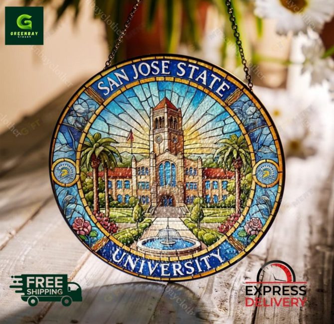 San Jose State University Stained Glass Sun Catcher - Free Shipping & Express Delivery